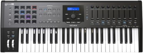 Arturia KeyLab 49 Key MIDI Keyboard MkII حزمة وحدة تحكم MIDI شبه مرجحة مع دواسة مستدامة، كابل USB وقماش تلميع الصوت السائل - برامج الموسيقى المضمنة لإعداد الاستوديو المنزلي، أسود in Saudi Arabia