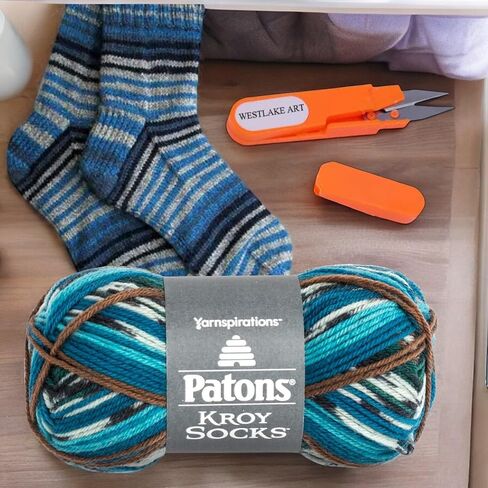 Bundle of Thread Cutter & Embroidery Scissor - 11c, and Yarns Patons Kroy Socks, 1.75 Ounce, Route 66 Jacquard, Pack of 2 in Kuwait