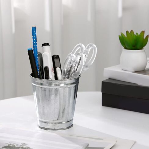 NUOBESTY 3pcs Mini Trash Can Desktop Garbage Bin Iron Garbage Can Pencil Cup Holder Flower Pot Compact Wastebasket for Bathroom Vanity Desktop Tabletop Coffee Table Countertop in Saudi Arabia
