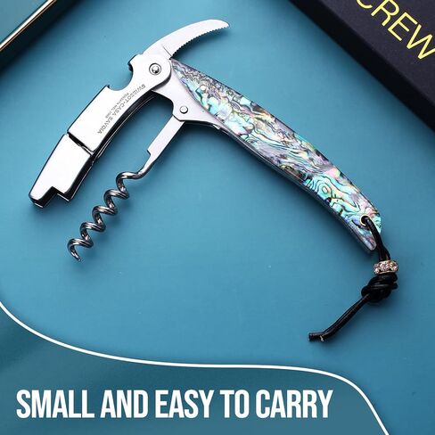 Shell Handle Waiter Corkscrews-Wine Openers,Corkscrew Bottle Openers,3-in-1 Wine Key Tool With Foil Cutter & Dual Hinge Fulcrum - Waiters Corkscrew… in Saudi Arabia