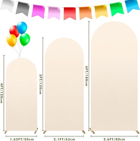 Dofilachy Arch Backdrop Cover - Arch Covers Stretchy Backdrop - Wedding Arch Cover Backdrop Fabric for Arch Backdrop Stand, Set of 3 Spandex Arch Backdrop Cover (4FT, 5FT, 6FT, Aquamarine) in Saudi Arabia