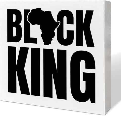Black Men Art Desk Decor, African American Decor for Home Office Black King Living Room Bedroom Decoration, Black Man Inspirational Gifts for Men, Strong Proud Loyal, Wooden Box Sign in Saudi Arabia