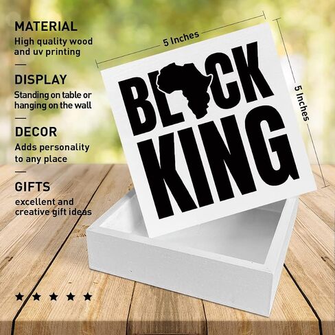 Black Men Art Desk Decor, African American Decor for Home Office Black King Living Room Bedroom Decoration, Black Man Inspirational Gifts for Men, Strong Proud Loyal, Wooden Box Sign in Saudi Arabia
