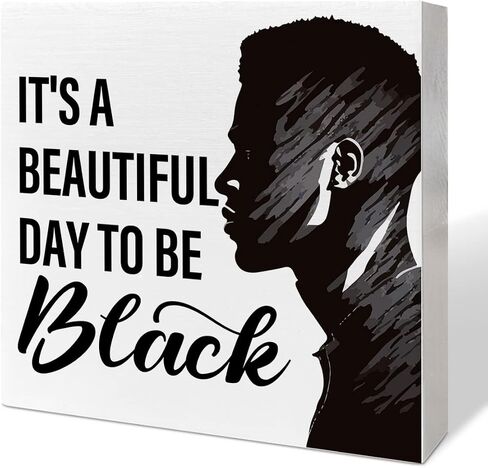 Black Men Art Desk Decor, African American Decor for Home Office Black King Living Room Bedroom Decoration, Black Man Inspirational Gifts for Men, Strong Proud Loyal, Wooden Box Sign in Saudi Arabia