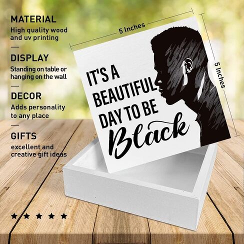 Black Men Art Desk Decor, African American Decor for Home Office Black King Living Room Bedroom Decoration, Black Man Inspirational Gifts for Men, Strong Proud Loyal, Wooden Box Sign in Saudi Arabia