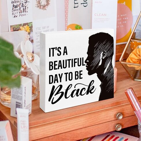 Black Men Art Desk Decor, African American Decor for Home Office Black King Living Room Bedroom Decoration, Black Man Inspirational Gifts for Men, Strong Proud Loyal, Wooden Box Sign in Saudi Arabia