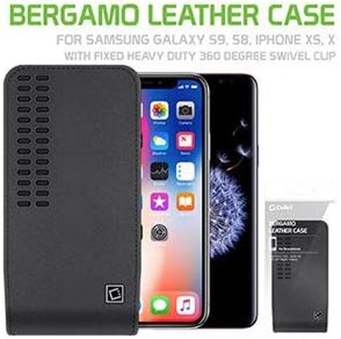 حافظة جلدية من Cellet Bergamo، مشبك حزام دوار 360 درجة متوافق مع هواتف IPhone 15، 15 Pro، 14، 14 Pro، 13 Samsung Galaxy S24 S23 S22، Google Pixle والهواتف الذكية حتى 5.7 بوصة. in Saudi Arabia