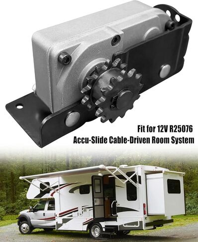 استبدل علبة التروس المنزلقة R25076-1 المناسبة لمحرك نظام الغرفة الذي يعمل بكابل Accu-Slide 12 فولت R25076 R25074 R25075، علبة تروس مقطورة RV للانزلاق مع 13 ضرس سن in Saudi Arabia