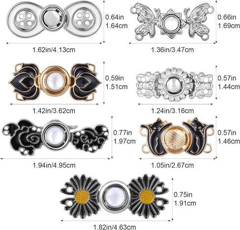 OIIKI Adjustable Jeans Button Tightener 7pcs, Jean Buttons Pins Dress Pins Pant Waist Tightener Buckles, Pant Buttons to Size Down, Pants Clips for Waist Too Loose Big in Saudi Arabia