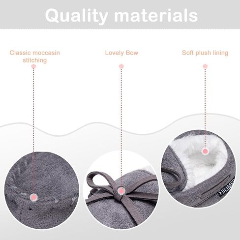 Girls Plush Glitter Bow Moccasin Slippers, Rubber Sole Indoor Outdoor House Shoes, Kids Bedroom Slipper Moccasins… in Saudi Arabia