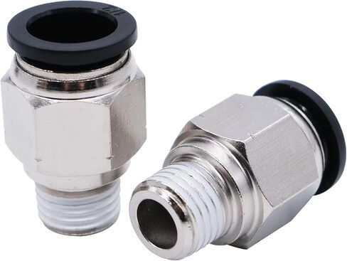 mxuteuk 6pcs Push to Connect Fittings Pneumatic Elbow and Straight Combination 1/2 Inch Tube OD x 1/4 Inch NPT Thread in Saudi Arabia