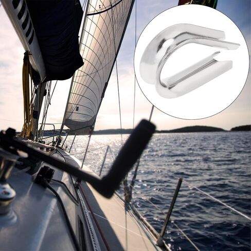 50Pcs M6 Wire Rope Thimbles 1/4", Stainless Steel Thimble for Diameter Cable Rigging, Clothesline, Rope Hardware Fittings in Kuwait