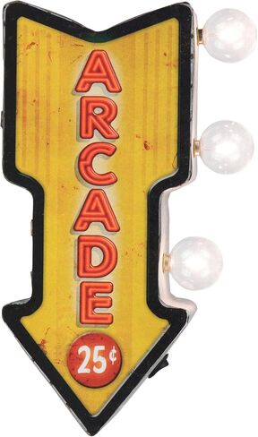 Arcade Double-Sided Marquee Sign With LED Bulbs Vintage Inspired Retro Wall Decor For The Man Cave, Game Room, Arcade, Or Home Bar (12" x 5" x 3.5") in Saudi Arabia