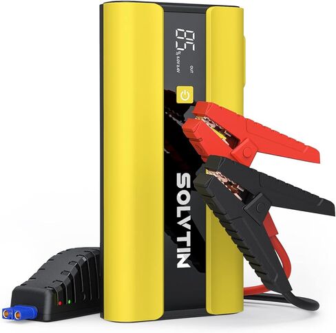 S6 Pro Jump Starter 2000A Peak، جهاز تشغيل السيارة المحمول لما يصل إلى 8 لتر من الغاز و6 لتر من الديزل، حزمة معززة للبطارية 12 فولت مع شاشة LCD، كابلات توصيل، منفذ PD30W من النوع C، QC3.0، ضوء LED in Kuwait