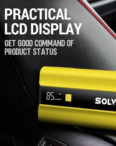 S6 Pro Jump Starter 2000A Peak، جهاز تشغيل السيارة المحمول لما يصل إلى 8 لتر من الغاز و6 لتر من الديزل، حزمة معززة للبطارية 12 فولت مع شاشة LCD، كابلات توصيل، منفذ PD30W من النوع C، QC3.0، ضوء LED in Kuwait