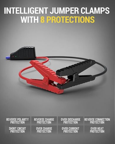 S6 Pro Jump Starter 2000A Peak، جهاز تشغيل السيارة المحمول لما يصل إلى 8 لتر من الغاز و6 لتر من الديزل، حزمة معززة للبطارية 12 فولت مع شاشة LCD، كابلات توصيل، منفذ PD30W من النوع C، QC3.0، ضوء LED in Kuwait
