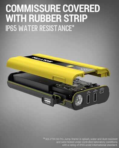 S6 Pro Jump Starter 2000A Peak، جهاز تشغيل السيارة المحمول لما يصل إلى 8 لتر من الغاز و6 لتر من الديزل، حزمة معززة للبطارية 12 فولت مع شاشة LCD، كابلات توصيل، منفذ PD30W من النوع C، QC3.0، ضوء LED in Kuwait