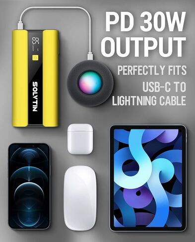 S6 Pro Jump Starter 2000A Peak، جهاز تشغيل السيارة المحمول لما يصل إلى 8 لتر من الغاز و6 لتر من الديزل، حزمة معززة للبطارية 12 فولت مع شاشة LCD، كابلات توصيل، منفذ PD30W من النوع C، QC3.0، ضوء LED in Kuwait