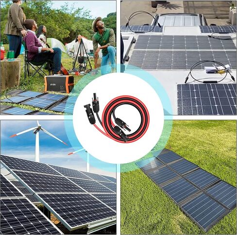 GELRHONR 14AWG Solar Panel Extension Cable,Solar Panel Female to Male Connectors Adaptor Kit for Solar Panels, Photovoltaic Systems(Red+Black) (14AWG 1M/3.2FT M to F) in Saudi Arabia
