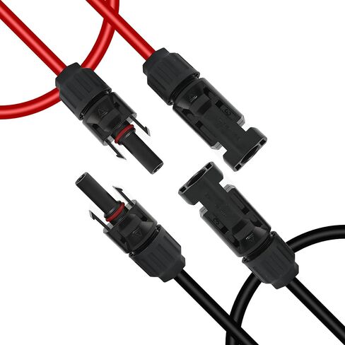 GELRHONR 14AWG Solar Panel Extension Cable,Solar Panel Female to Male Connectors Adaptor Kit for Solar Panels, Photovoltaic Systems(Red+Black) (14AWG 1M/3.2FT M to F) in Saudi Arabia