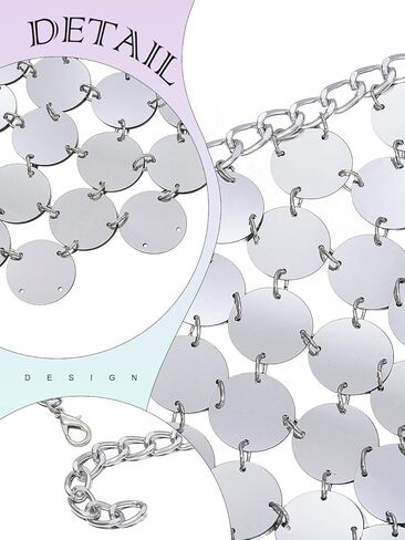 تنورة Asooll ذات النقاط البراقة بالترتر والتنانير الفضية للرقص والديسكو للنساء in Kuwait