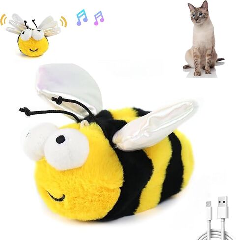 Interactive Cat Toy, Flapping Chirping Animal with Catnip for Indoor Cats, Touch Activated with 3 Modes, Rechargeable, Hanging Intelligent Kitten Toy (Eagle) in Saudi Arabia