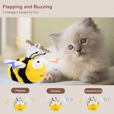 Interactive Cat Toy, Flapping Chirping Animal with Catnip for Indoor Cats, Touch Activated with 3 Modes, Rechargeable, Hanging Intelligent Kitten Toy (Eagle) in Saudi Arabia