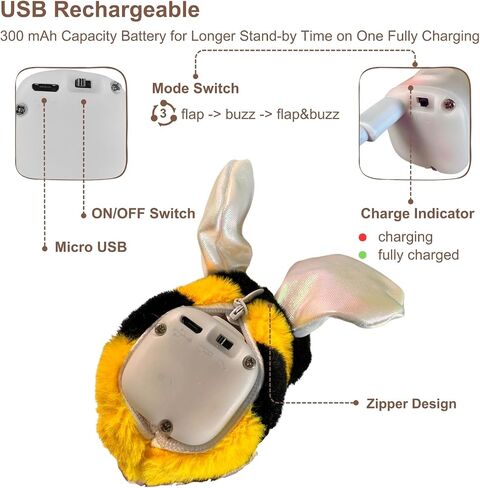 Interactive Cat Toy, Flapping Chirping Animal with Catnip for Indoor Cats, Touch Activated with 3 Modes, Rechargeable, Hanging Intelligent Kitten Toy (Eagle) in Saudi Arabia