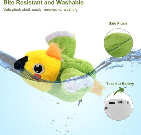 Interactive Cat Toy, Flapping Chirping Animal with Catnip for Indoor Cats, Touch Activated with 3 Modes, Rechargeable, Hanging Intelligent Kitten Toy (Eagle) in Saudi Arabia