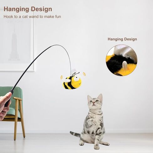 Interactive Cat Toy, Flapping Chirping Animal with Catnip for Indoor Cats, Touch Activated with 3 Modes, Rechargeable, Hanging Intelligent Kitten Toy (Eagle) in Saudi Arabia