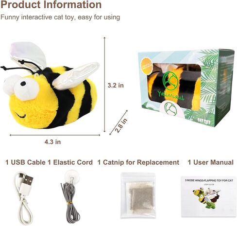 Interactive Cat Toy, Flapping Chirping Animal with Catnip for Indoor Cats, Touch Activated with 3 Modes, Rechargeable, Hanging Intelligent Kitten Toy (Eagle) in Saudi Arabia