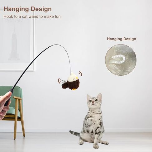 لعبة تفاعلية للقطط، حيوان يغرد مع النعناع البري للقطط الداخلية، يتم تفعيلها باللمس مع 3 أوضاع، قابلة لإعادة الشحن، لعبة قطة ذكية معلقة (نحلة) in Kuwait