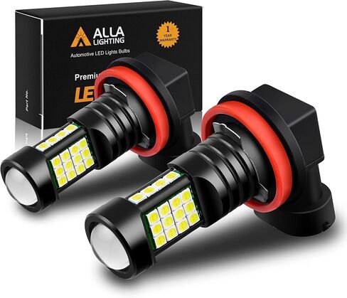 Alla Lighting 6000K White H11 H8 H16 LED لمبات مصابيح الضباب أو DRL (مصابيح أضواء النهار)، H11LL H8LL 2000 لومن طاقة عالية 3030 36-SMD فائقة السطوع للغاية in Kuwait