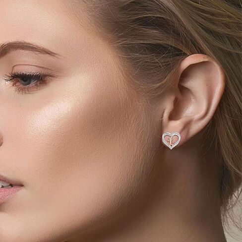 INFUSEU 925 Sterling Silver Initial Earrings for Women Girls, Cute Heart Letter Jewelry Gifts in Saudi Arabia