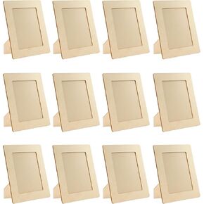 12 Pieces Wooden Picture Frames for 6x8 Photos Unfinished Wood Photos Frames for Crafts