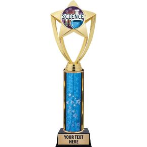 جوائز Crown Awards العلمية، جوائز Gold Star Science Fair مقاس 11 بوصة للأطفال مع نقش مخصص مجاني