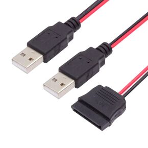 xiwai Single USB 2.0 to SATA Converter Adapter Cord 15Pin DC 5V Power Supply Hard Drive Cable for 2.5 inch SATA HDD SSD Disk Driver, 1FT