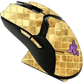 MightySkins Skin Compatible with Razer Viper Ultimate - Gold Tiles | Protective, Durable, and Unique Vinyl Decal wrap Cover | Easy to Apply, Remove, and Change Styles | Made in The USA