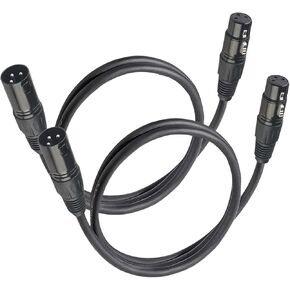 4Pack 3 Pin Dmx Cables Male Female XLR Patch Cables, Cable Dmx 1.2m 4ft XLR Male to XLR Female Light Dmx Cable with 3 Pin Connector, Short Dmx Cable 3ft for Stage Lights Dmx Signal Connection