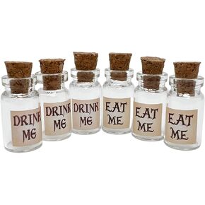 UMBRELLALABORATORY 6-10pcs Alice in Wonderland Party Supplies, Decoration, Potion Bottle with Cork Costume Accessory, DIY jewelry making charms