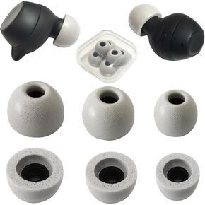 Memory Foam Tips for Galaxy Buds FE Replacement Ear Tips for Samsung Galaxy Buds+/Galaxy Buds 2 Earbuds Fit in Case Black, 3 Pairs LMS