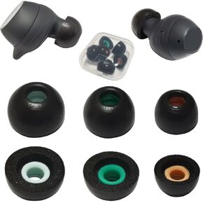 أطراف أذن من إسفنج الذاكرة لسماعات Galaxy Buds FE بديلة لسماعات الأذن Samsung Galaxy Buds+/Galaxy Buds 2 تناسب الحافظة باللون الرمادي، 3 أزواج LMS