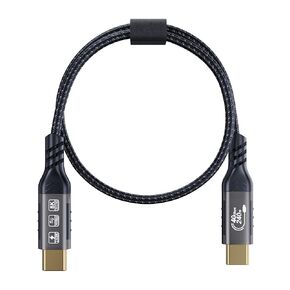 240W Thunderbolt 4 Cable 6.6ft USB C Thunderbolt 4 Cable Monitor Cable Supports 40Gbps Data Transfer and Single 8K/Dual 4K Video Compatible with Thunderbolt 4/3 Monitor, Hub, Docking Stations-Black