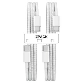 Type C to Type C Fast Charging Cable for iPhone15,2Pack Nylon Braided USB C to USB C 6 feet Charger Cable for iPhone15 pro/MacBook/Sumsang/iPad Pro