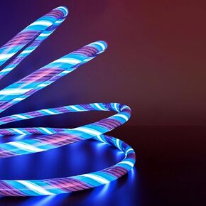 for iPhone Fast Charger, RGB Color Gradient Lights Up USB to Charging Cable Strong Copper Braided Sync Cable for iPhone 14 13 12 11 Pro Max XR XS x 8 7