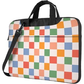 Laptop Bag Laptop Case 13 Inch Computer Bags Retro Checkered Colorful Printed Padded Sleeve Cover for Women Men