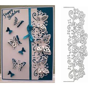 Lace Butterfly Border Frame Metal Die Cuts, Hollow Butterfly Edge Frame Background Wedding Cutting Dies Cut Stencils for DIY Scrapbooking Album Embossing Paper Dies Card Making