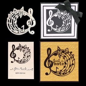 Round Circle Music Notes Cutting Dies Music Notes Cut Dies Embossing Scrapbooking Dies Cuts Stencil for DIY Scrapbooking Album Decoration Card Making