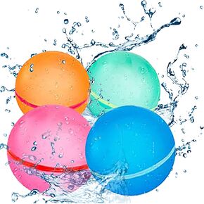 Reusable Water Balloons for Kids Adults 16pcs Self-Sealing Silicone Water Balloons Quick Fill Water Splash Balls, Summer Fun Outdoor Toys for Kids Ages 3+, Pool Toys, Water Park, Summer Party