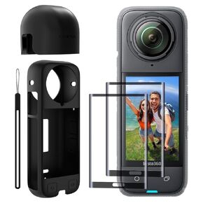 CYNOVA Insta 360 X4 Accessories Kit, Includes Insta 360 X4 Silicone Case / Screen Protectors / Lens Cap for Insta360 X4 Accessories Bundle